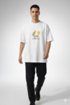 Men’s Oversized Graphic T-Shirt – “Sip Happens” Print (White)