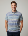 Men’s Jacquard Yarn-Dyed Polo T-Shirt