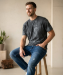 regular fit round neck