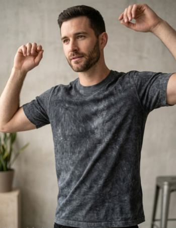 Men’s Acid Wash Regular Fit Round Neck T-Shirt