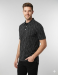 Men’s Black Floral Jacquard  Polo T-Shirt